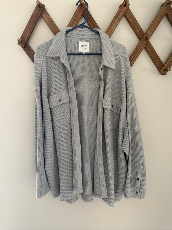 aerie Jackets & Blazers - Aerie Lumber Jane Waffle Knit Shacket